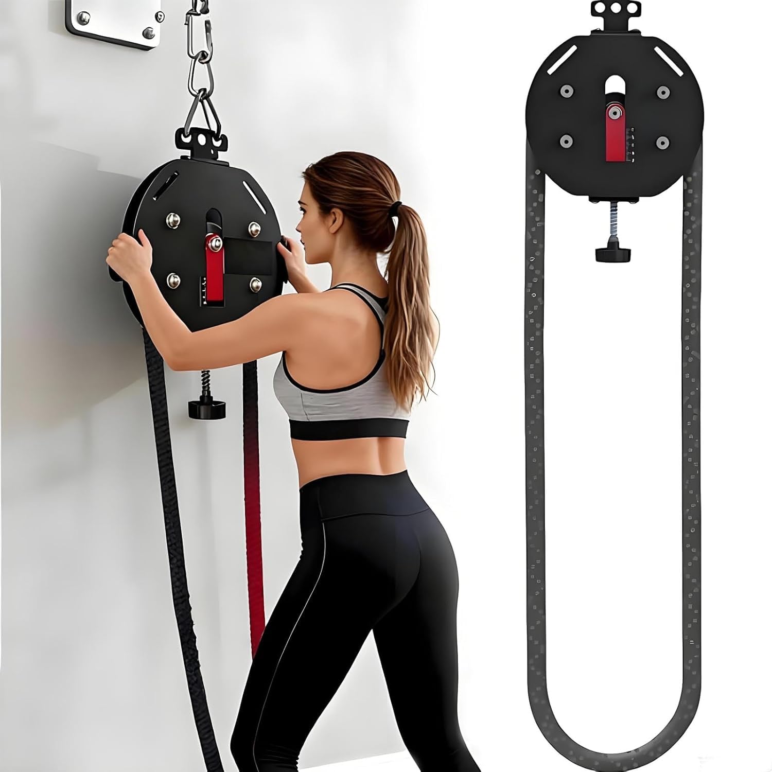 Entrenador De Cuerda Sin Fin para Gimnasio En Casa | Sistema De Poleas De Resistencia Ajustable | Cuerda De Nailon Duradera De Circuito Cerrado | Entrenamiento De Red