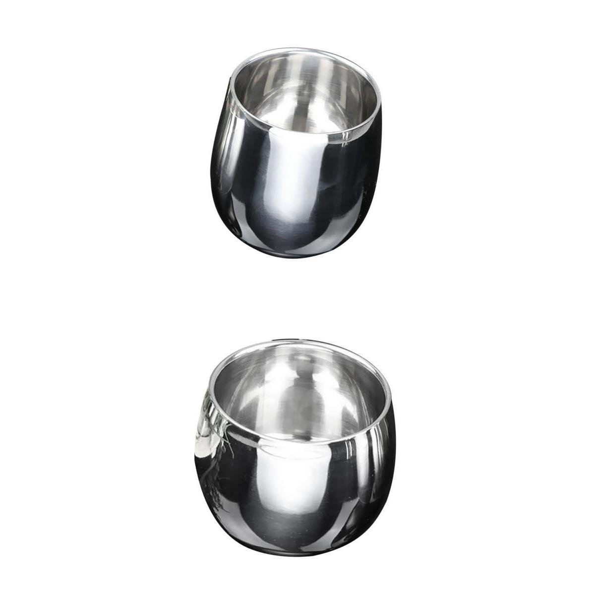 SECRET DESIRE™ 2Pcs Stainless Steel Coffee Beer Mug Vodka Cup Drinking Curved 120Ml+200Ml-image-47