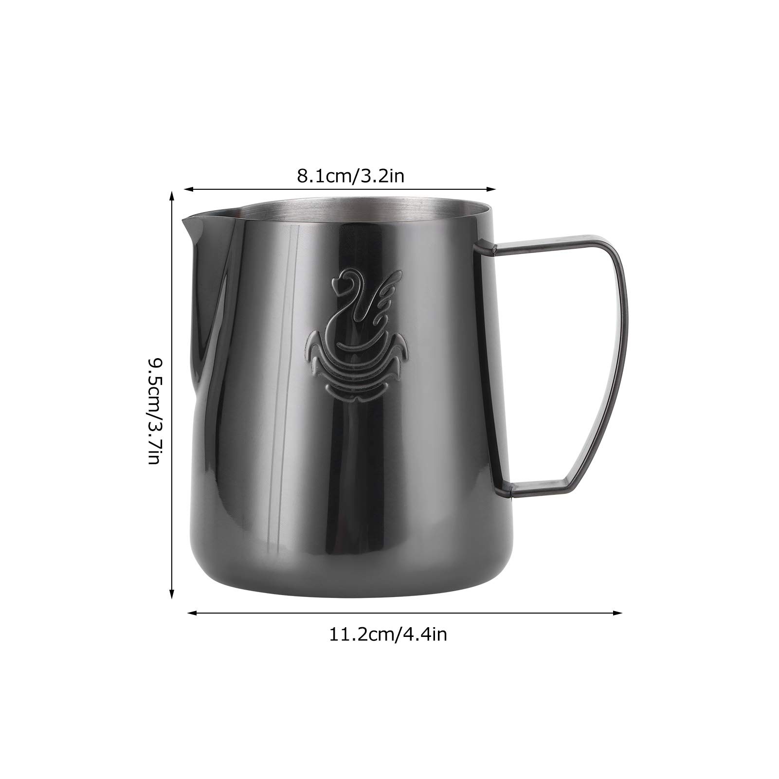 Jarra de espuma de leche de 400 ml, taza de leche de acero inoxidable, jarra, taza, taza para Barista Steam Cappuccino Latte Art