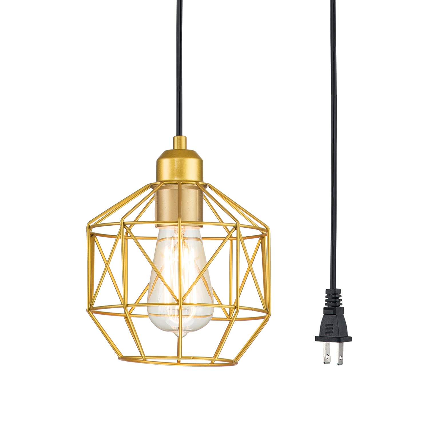 Buy Modern Plug in Pendant Light Brass Hanging Kitchen Island Lighting