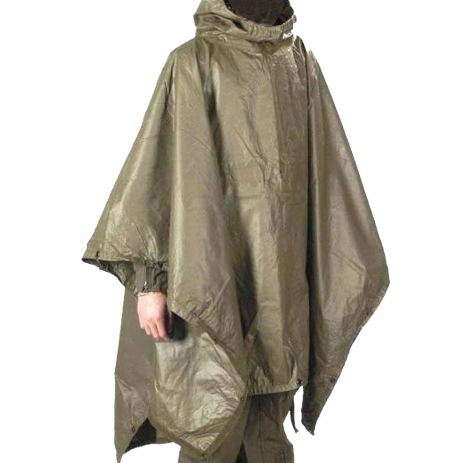 PONCHO DER BUNDESWEHR ORIGINAL NÄSSESCHUTZ OLIV PLANE REGENUMHANG GEBRAUCHT