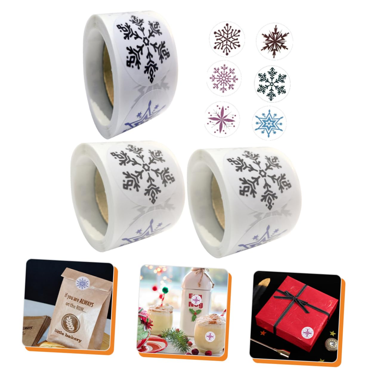 SHINEOFI 9rotoli Adesivi Natalizi Autoadesivi Di Stickers Decorativi Fiocchi Per Confezioni e Chiusura Buste Perfetti Per Feste e Decorazioni Di Natale