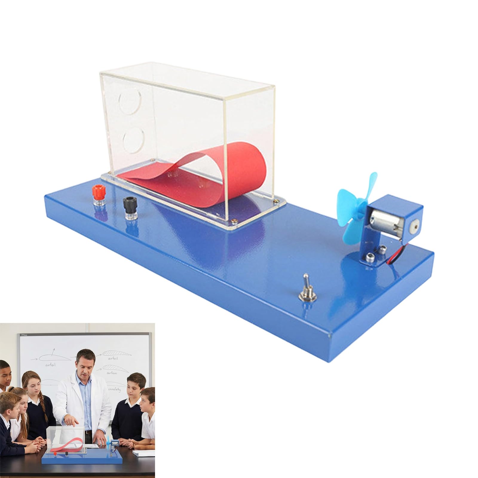 KEhtu Apparecchiatura Portatile per Esperimenti in Galleria del Vento per Lo Studio della Portanza Alare degli Aeromobili, Materiale Didattico di Fisica per Aule Scientifiche.
