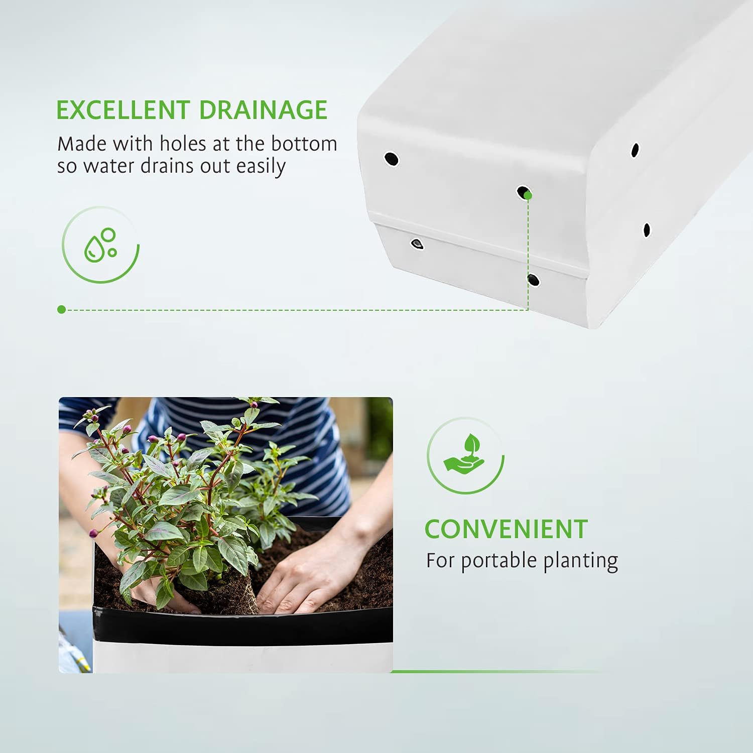 VIVOSUN 50-Pack 3 Gallon Grow Bags for Plants, Black-and-White Material for Potting Up Seedlings and Rooting : Patio, Lawn & Garden