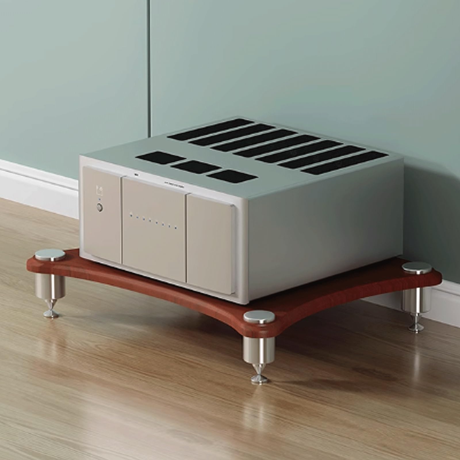 Support AV monocouche robuste en acier inoxydable marron