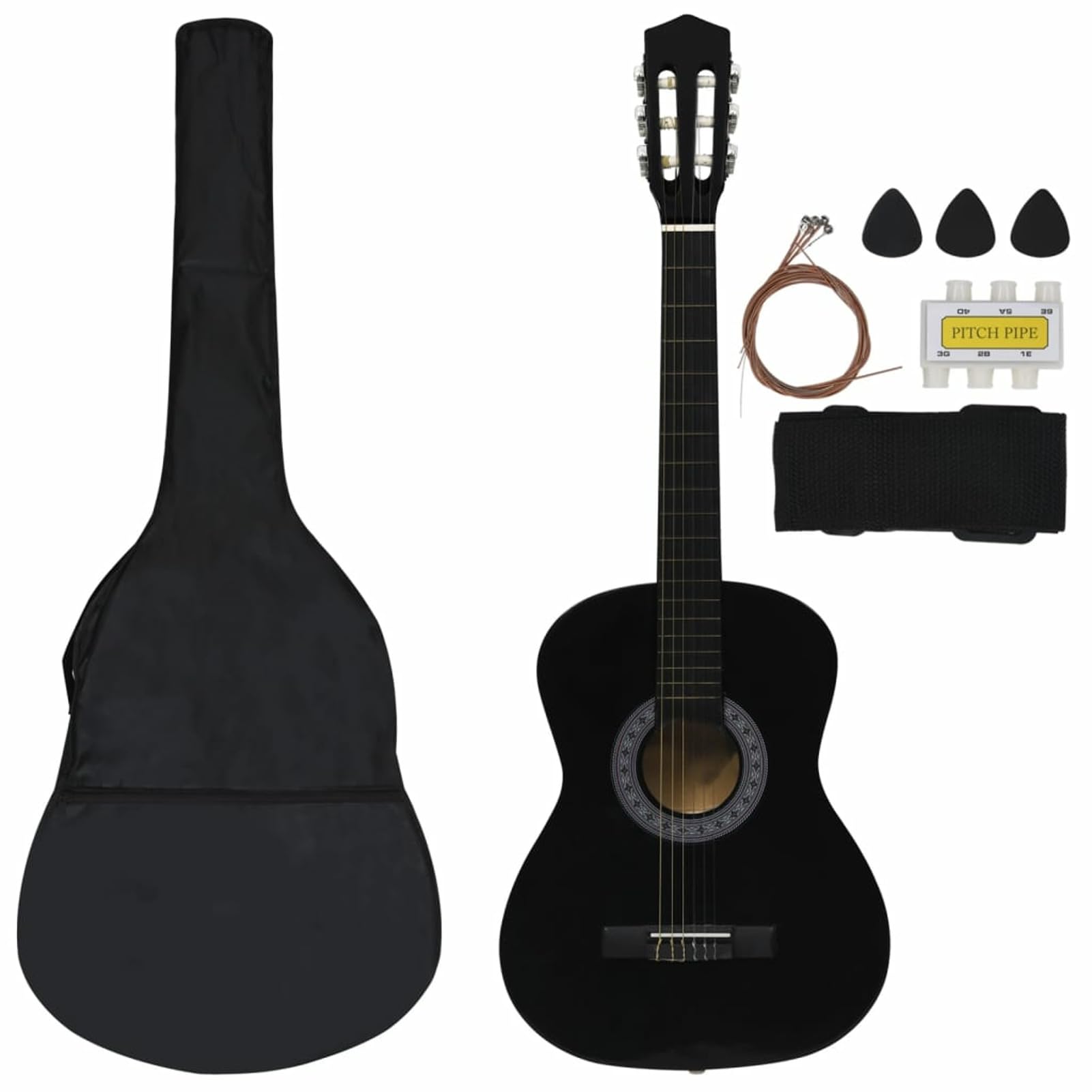 Set Chitarra Classica 8 pz per Principianti Nera 3/4 36",Arte e Svago,Hobby e Arti Creative,Strumenti Musicali,Strumenti a Corda,Chitarre-70119
