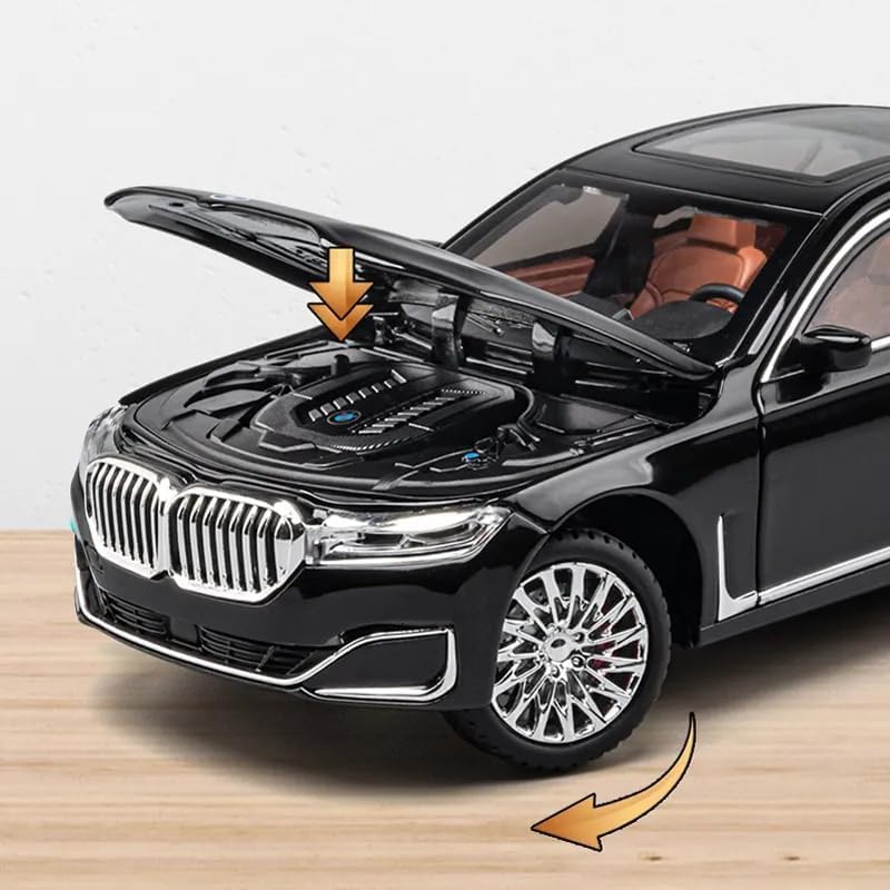 Image of SPITEN BMW 760Li 1:24 Diecast Scale Model Metal Pull Back Toy car for Kids with Openable Doors & Light, Music Toy Vehicle for Kids - Colors as Per Stock