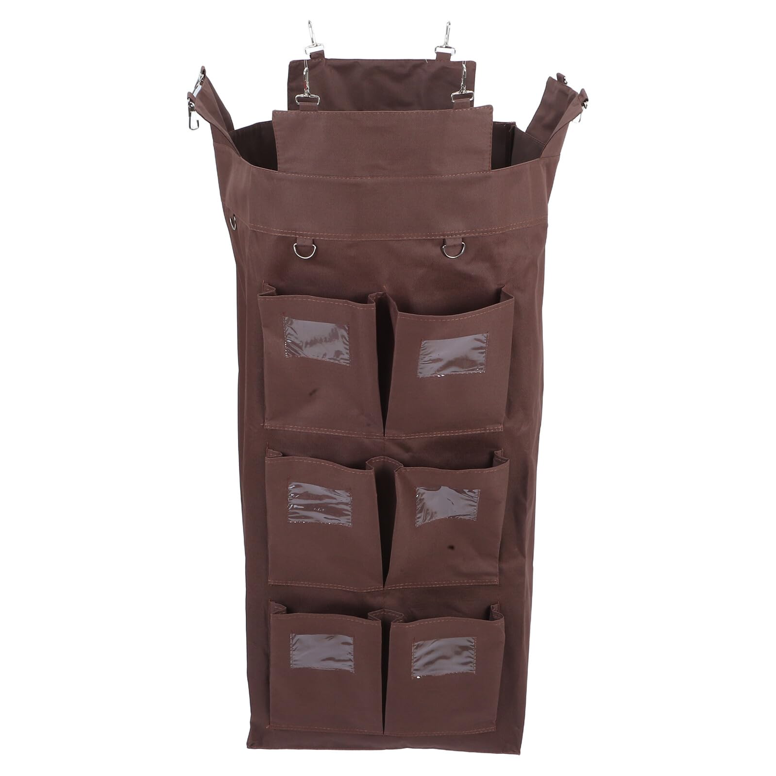 Bolsa para Carrito de Limpieza Comercial de Tela con 6 Bolsillos, 85 Cm de Alto, Doble Lado, Gran Capacidad para Recogida de Basura y Organización en Hoteles, Hospitales