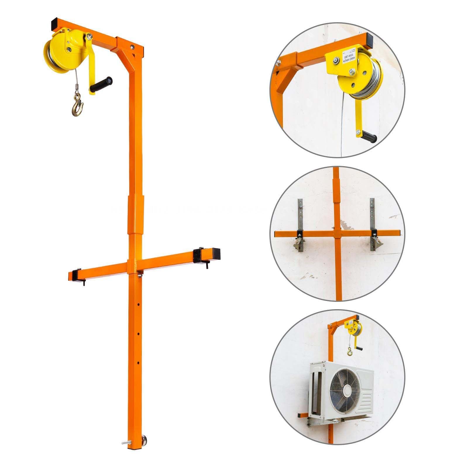 Herramienta de elevación para Aire Acondicionado Exterior, cabrestante Manual y Soporte de grúa Duradero, con 150 kg, instalación de Aire Acondicionado, 150 kg, 15 m