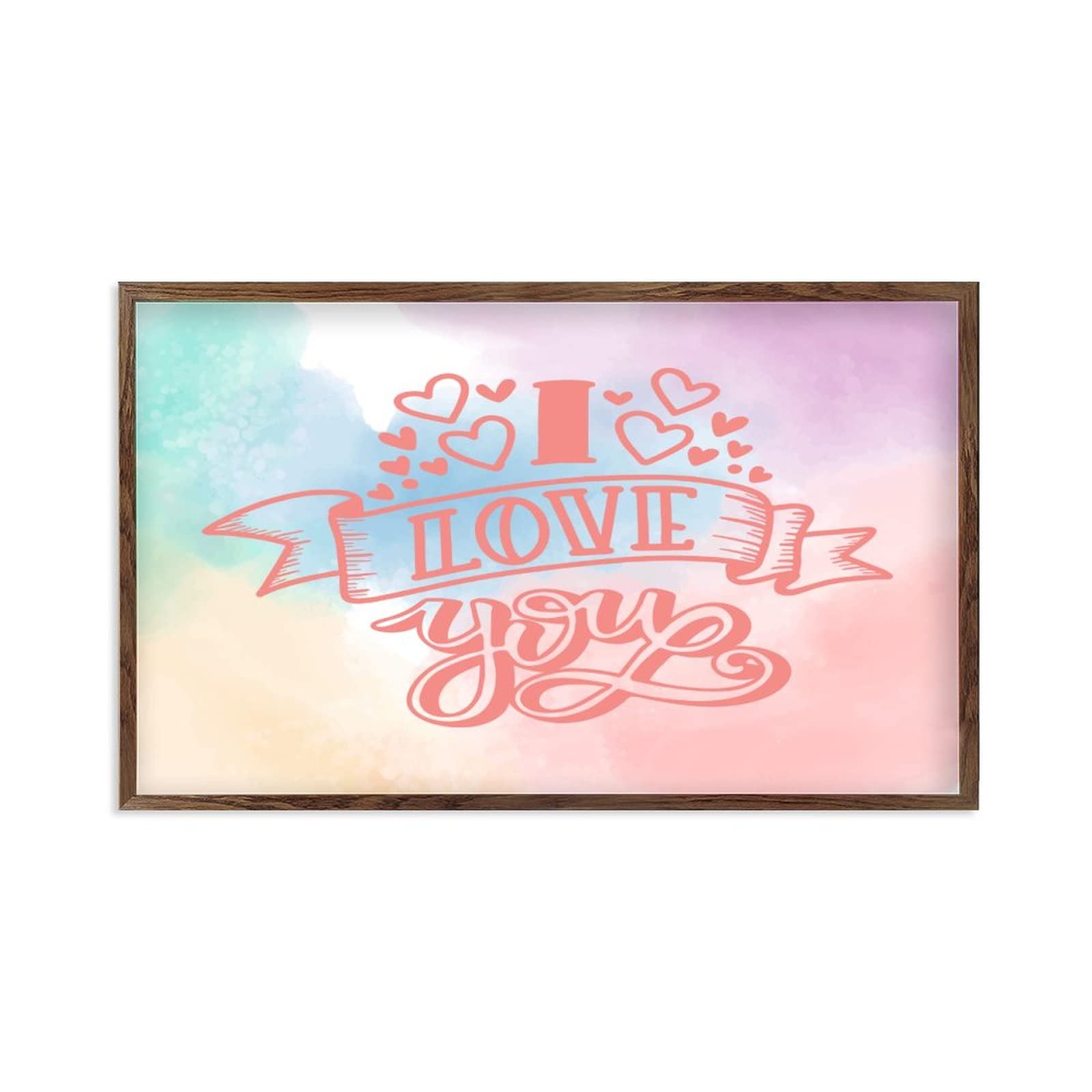 by Unbranded Gerahmte Paletten Schilder vorne Veranda Landhaus Wanddekor I Love You Rusitc Holz Hängeschild Bauernhaus Holzschilder für Küche Badezimmer 30,5 x 55,9 cm