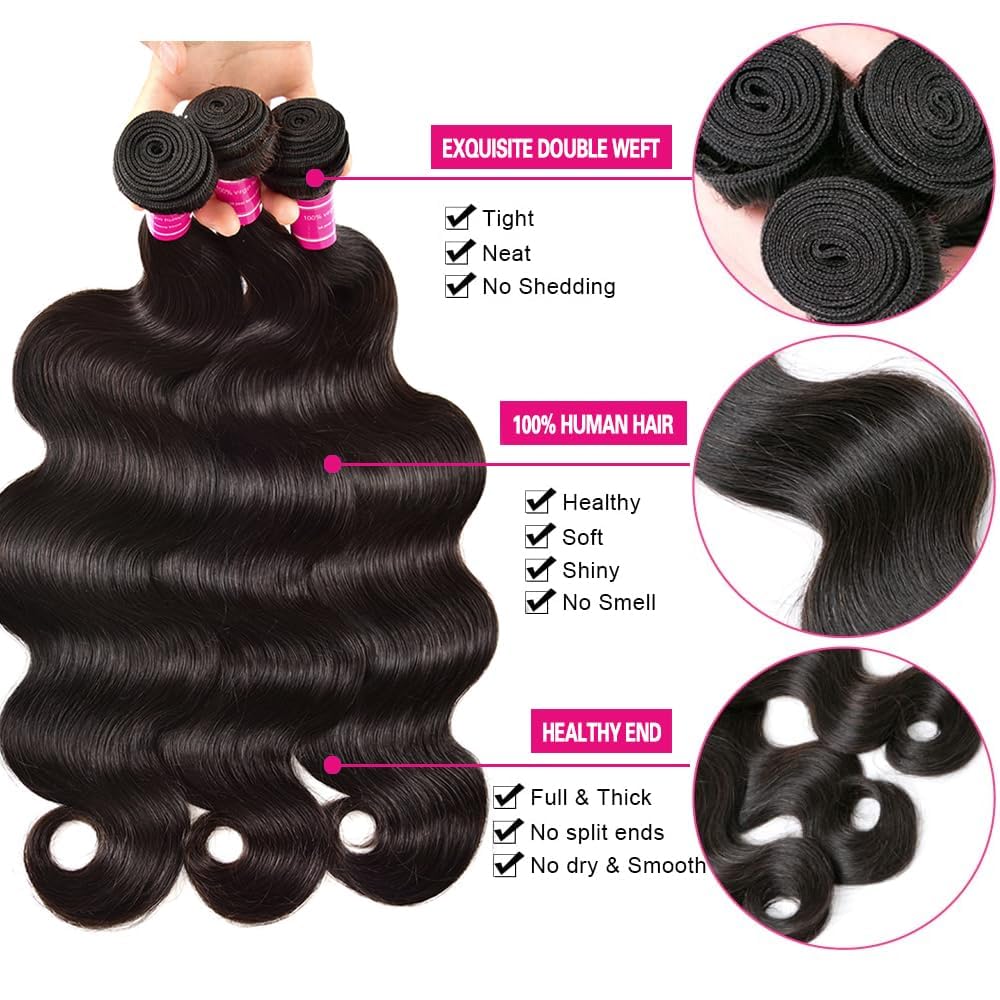 Amazon.com : 10A Body Wave Bundles Human Hair (24 26 28 Inch 