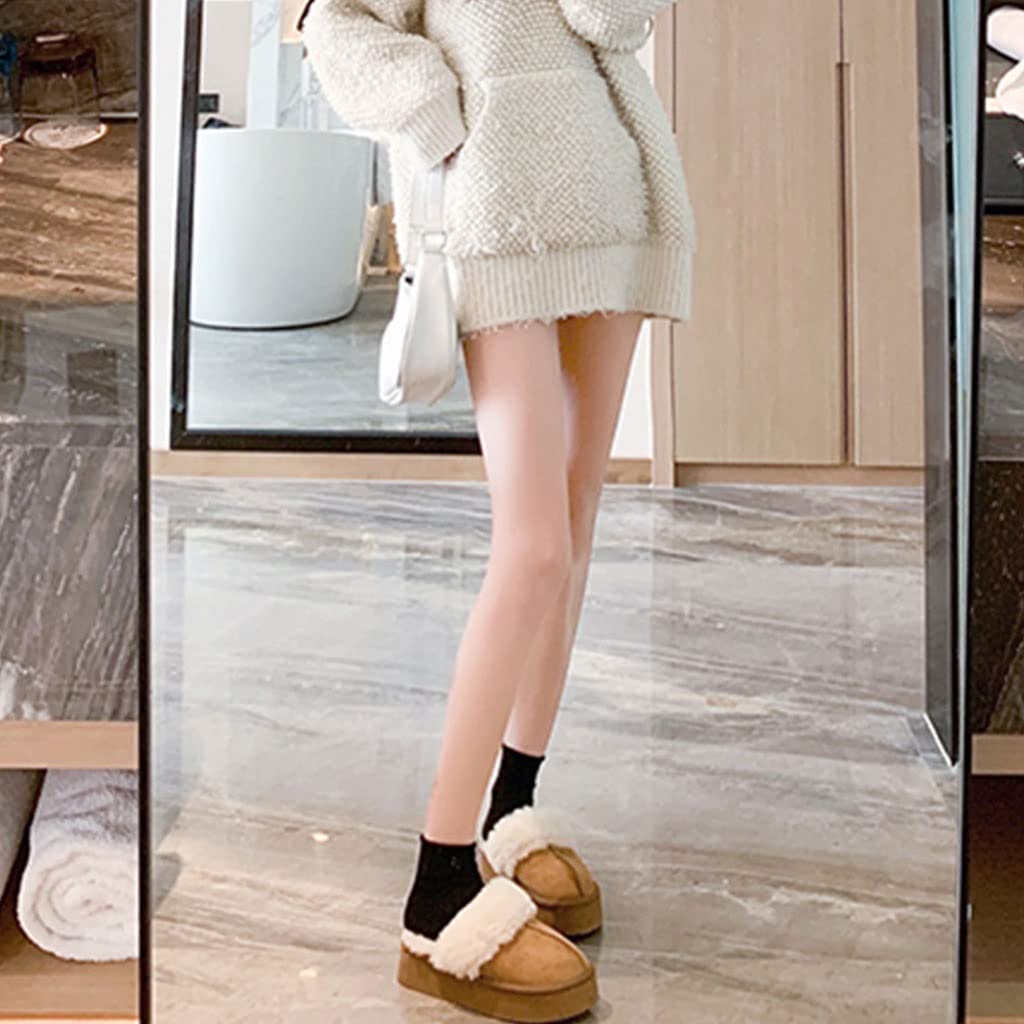 HSQMA Pantofole da Donna, Invernali Ciabatte Pelose Pantofole Pelliccia Comode Morbido Antiscivolo,Inverno Caldo Soffice Pelliccia Ciabatte da Casa Memory Foam Gomma Antiscivolo
