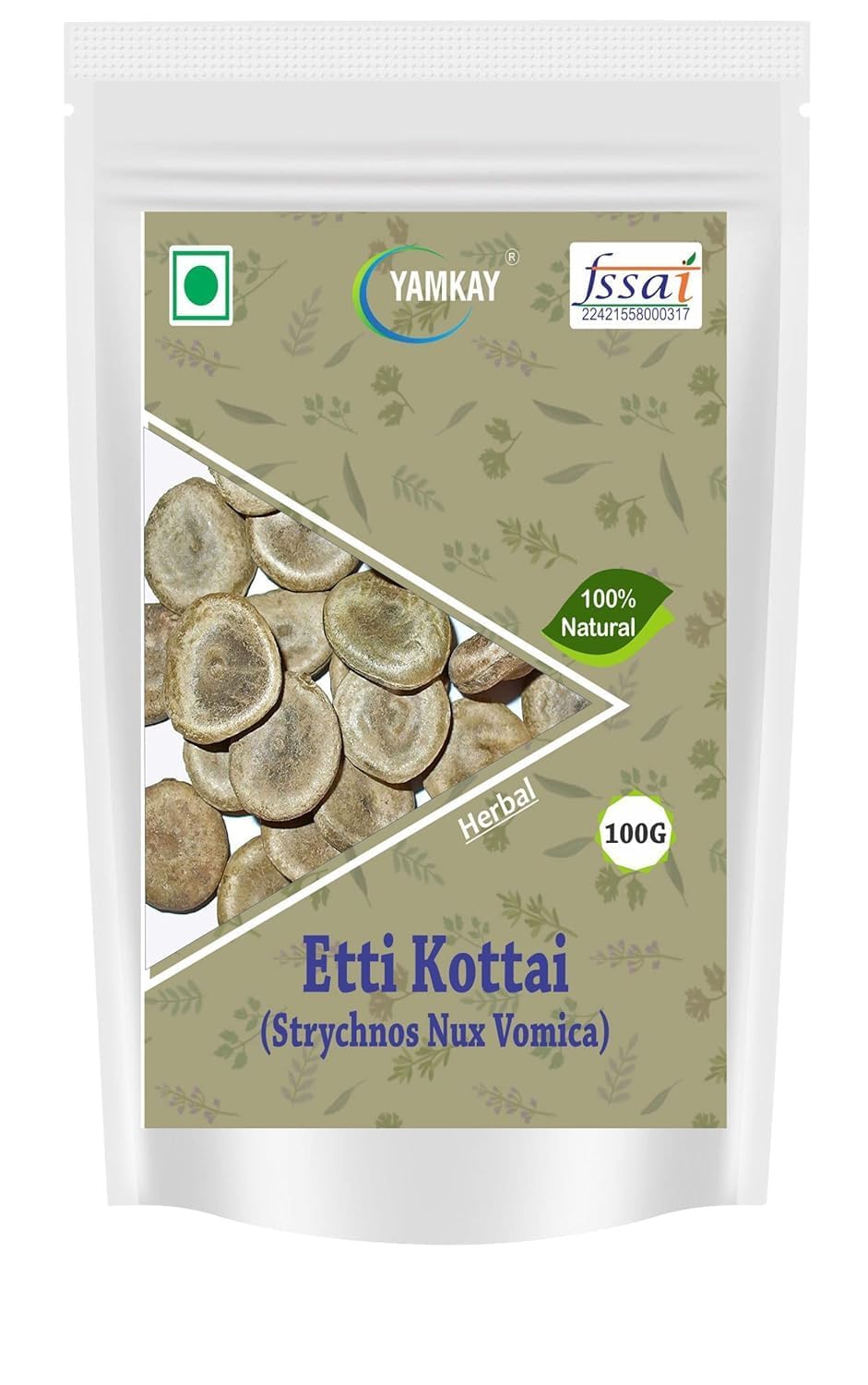 YAMKAY Strychnos Nux Vomica - Organic Etti Kottai | Kuchla | 100% Natural Herbal Supplement | Traditional Ayurvedic Remedy | Premium Quality (300 GM,