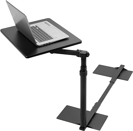 VIVO 20 inch Over Couch Swivel Table, Laptop Desk for Remote Work, Portable Recliner Workstation with Height Adjustable Swing Arm, Black, DESK-ST01C