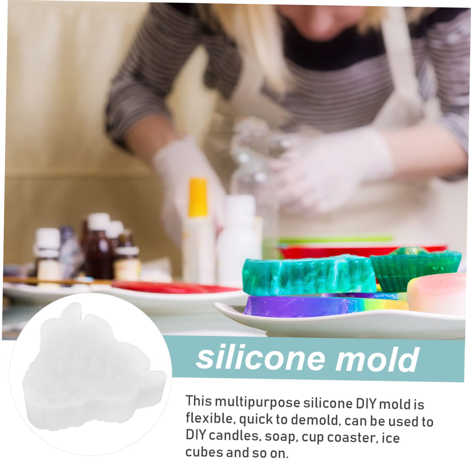 SHINEOFI 5pezzi Mold Per Candele Forma Di Testa Di Bue Silicone Flessibile Per Candele Profumate e Sottobicchieri Stampo Riutilizzabile Per Fai Da Te e Saponi Materiale Sicuro e Facile Da