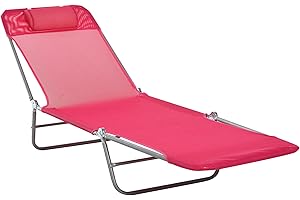 Outsunny Reclining Mesh Folding Beach Lounger