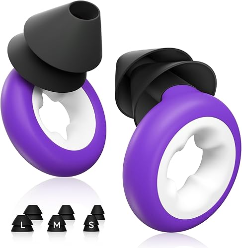 Tapones para los oídos para dormir con cancelación de ruido, tapones de silicona reutilizables para reducción de ruido 6 puntas para los oídos en