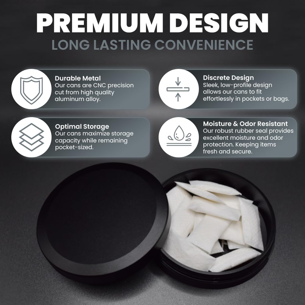 Zyn Pouches ZYN Metal Can Container Holder - Dual Compartment Snus Tin ...