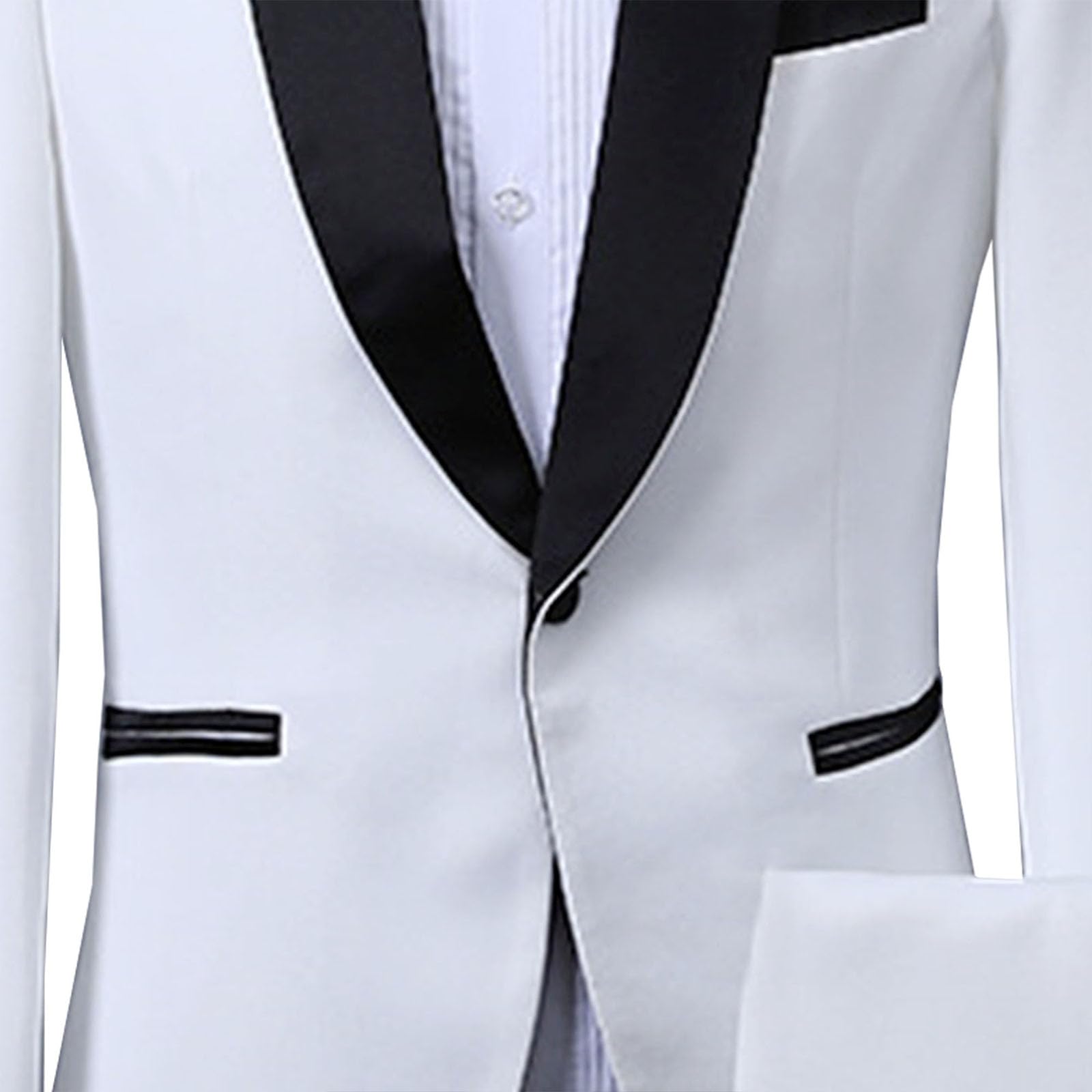Abiti da Uomo, Abito da Uomo Bianco Slim Fit, 2 Pezzi, Blazer e Pantaloni con Un Bottone, Completo Matrimonio Formale