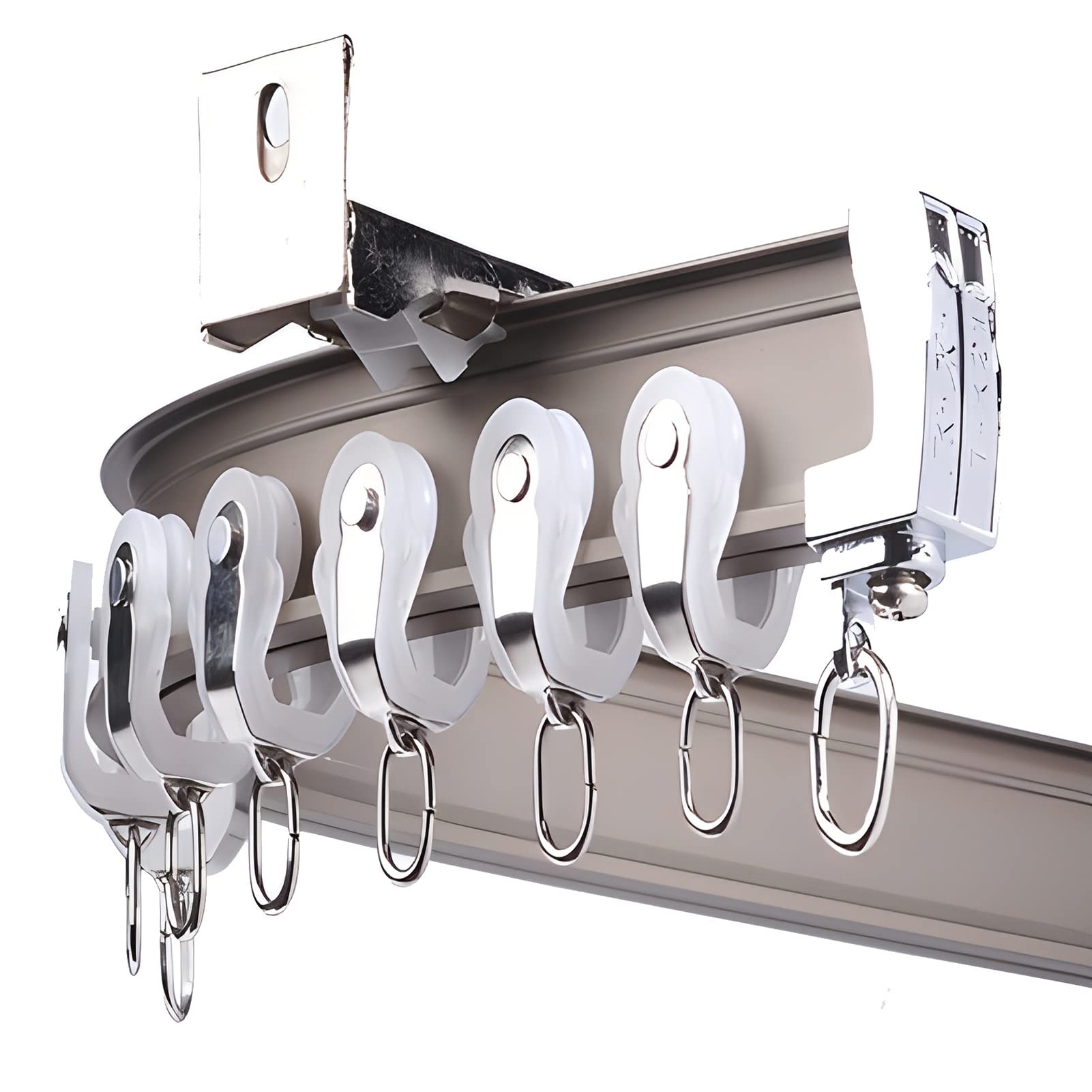 Flexible Bendable Curtain Track Ceiling Mount, Shower/Hospital/Privacy Room Divider Rod, Heavy Duty Metal Curtain Rail System(Side Mount,10m)