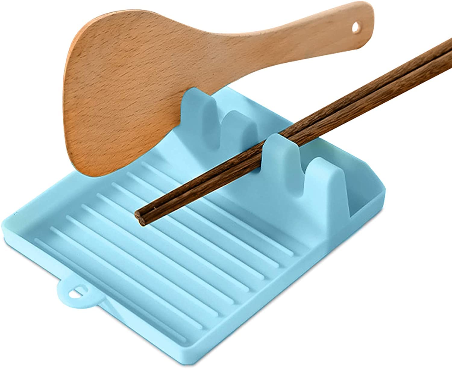 DOCAT Rest for Stove Top with Drip Pad, Kitchen Utensil Holder for Spoons, Food Safe Rest Utensil Holder for Counter Top, Spoons, Ladles, Tongs