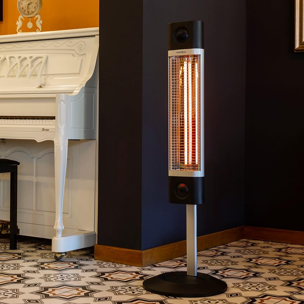 veito CH1800RE - Calefactor halógeno, 1800 W, Color Negro