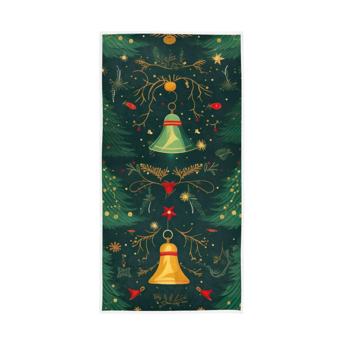 LSRCPD Xmas Tree Bell Hand Towels for Bathroom, Hand Towels for Bathroom, Shower, Hotel, Spa 15 x 30 Inches