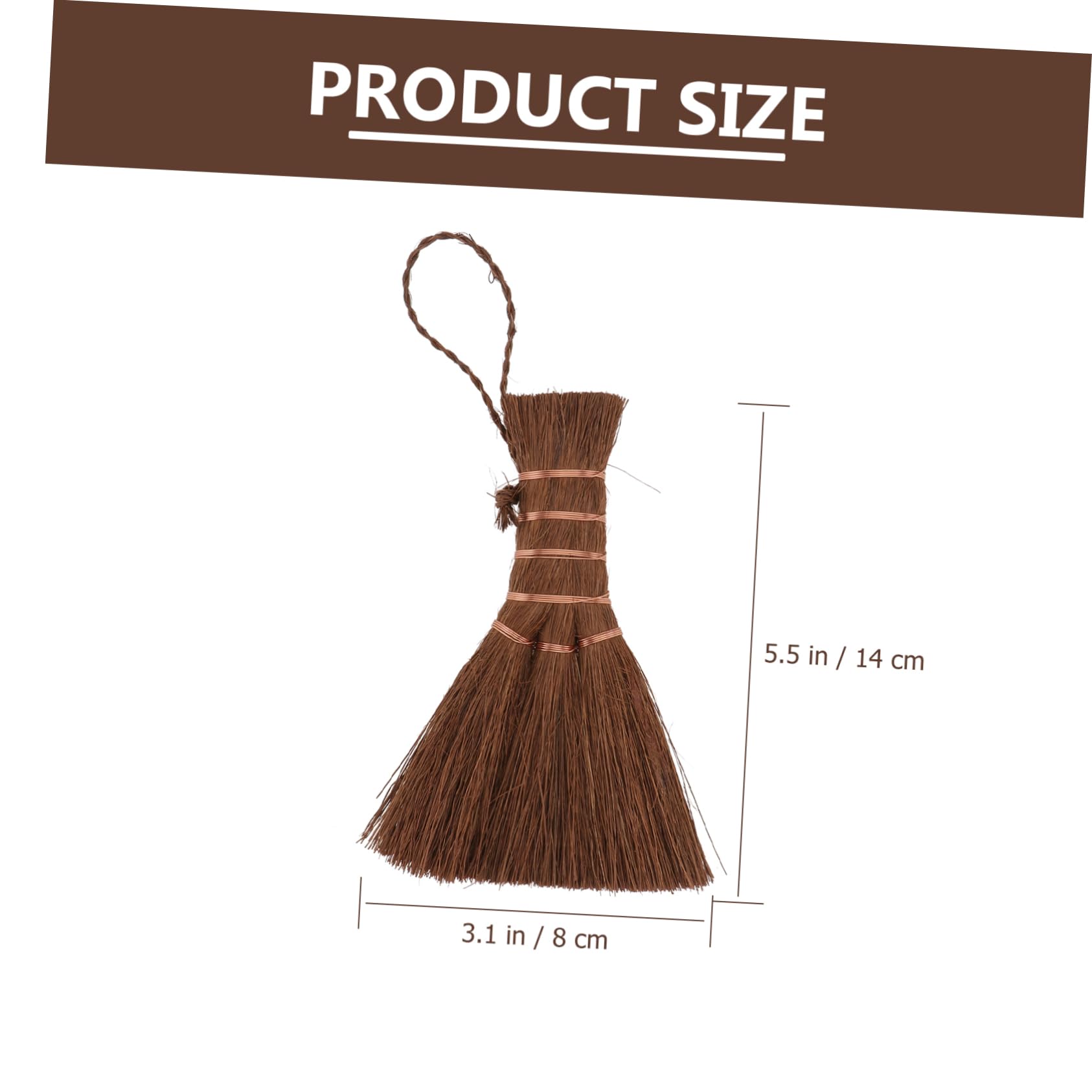 FOMIYES 3 Pcs Mini Brown Broom Adorable Broom Delicate Corner Broom Mini Household Cleaning Broom Small Palm Broom Desktop Cleaning Tool Natural Palm Broom Useful Broom Mini Shape Broom