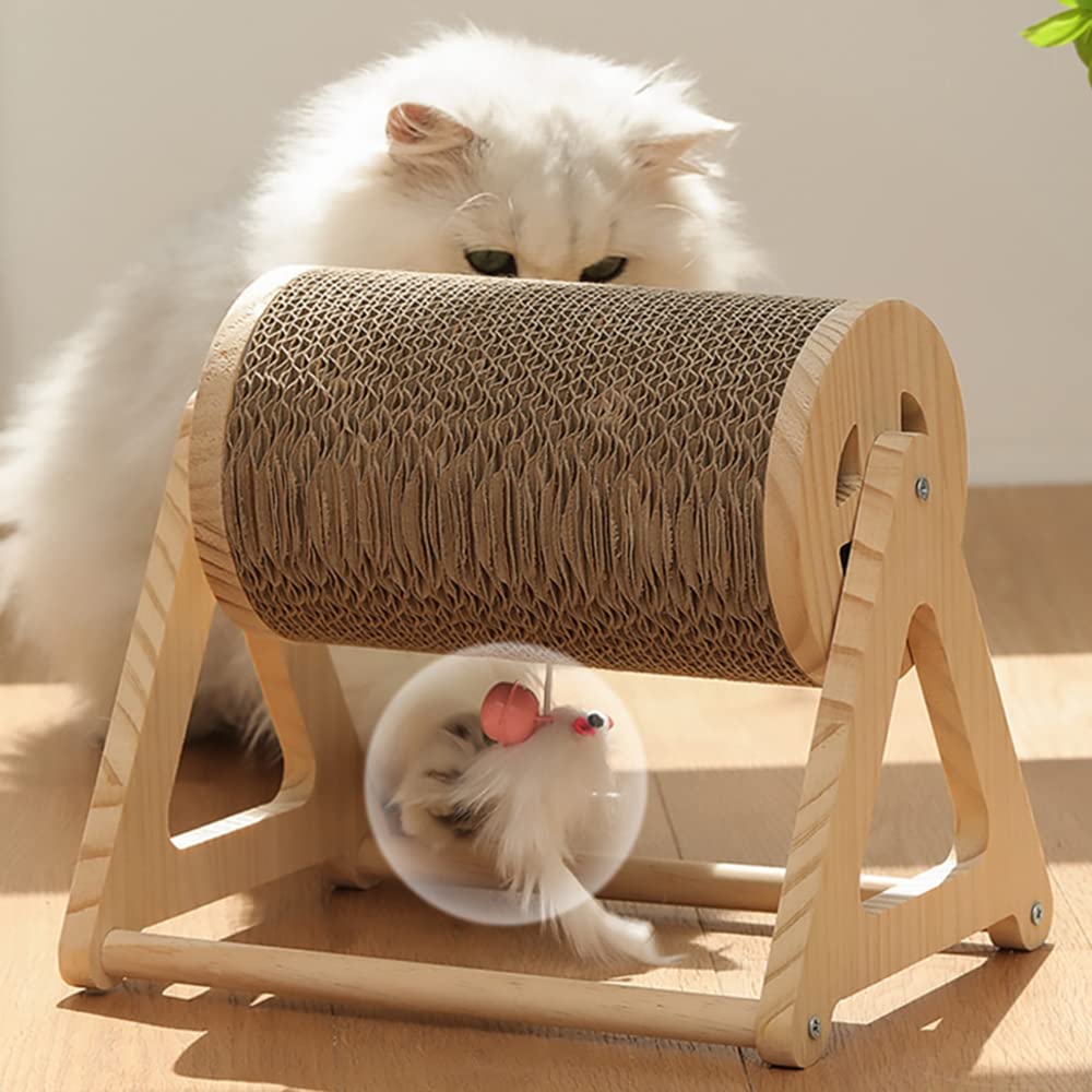 Juguete para Mascotas Noria Gato Pata Columna Gato Garra Interactiva Ejercicio De Molienda Papel Corrugado Natural Resistente Al Desgaste