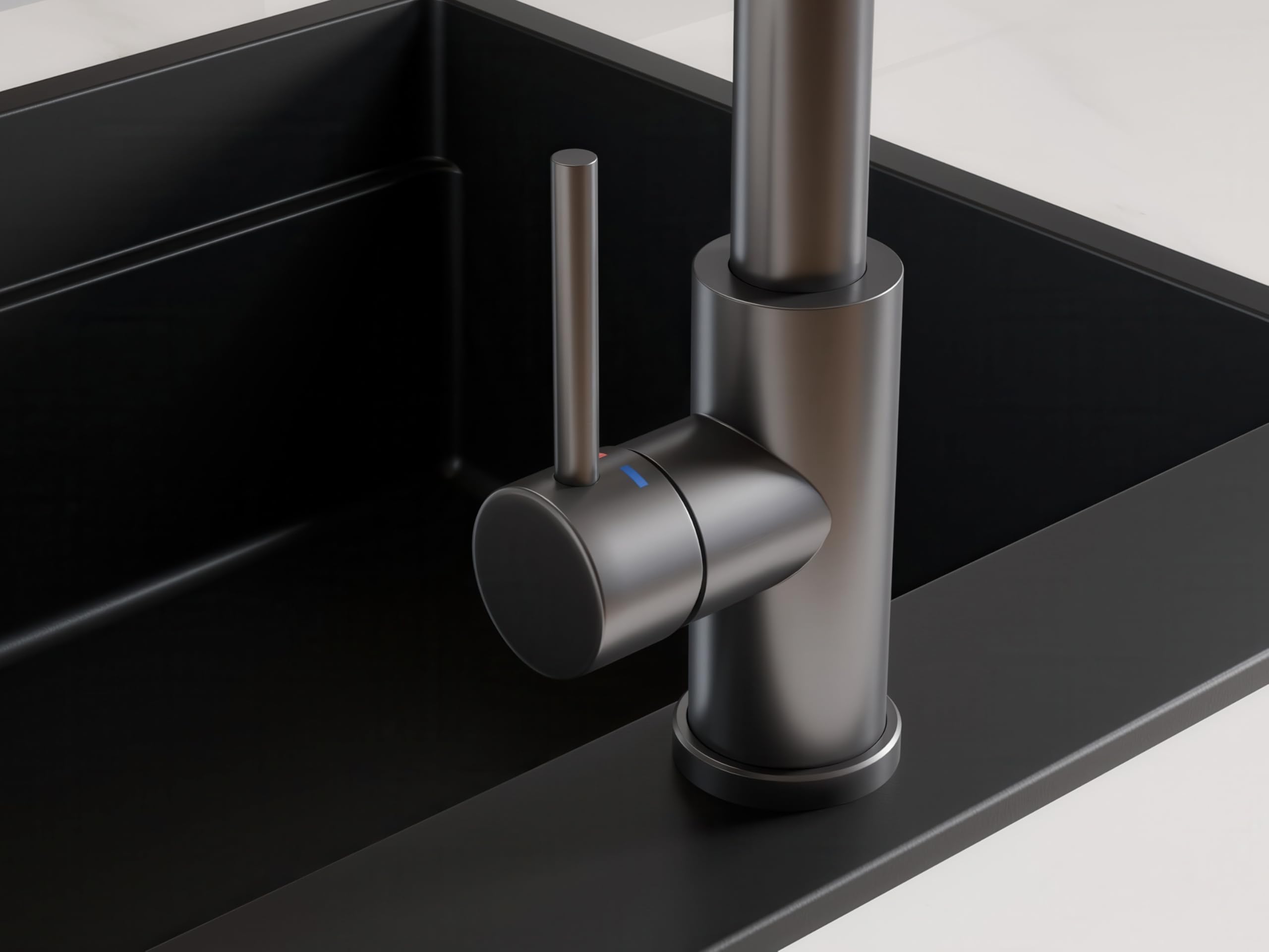 PRIMAGRAN Grifo de cocina 9010 con dos tipos de chorro, Grifo de alta presión, Grifo de fregadero giratorio 360° con caño extraíble.