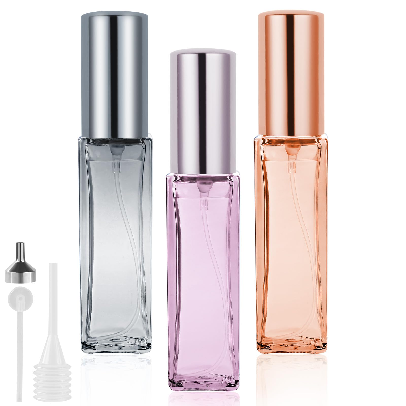 LOPHE Atomizador de Vidrio, 2 * 50ml Botella de Perfume Recargable de Cristal, Portátil Frasco Pequeño para Perfume, Pulverizador de Viaje Transparente — view 18