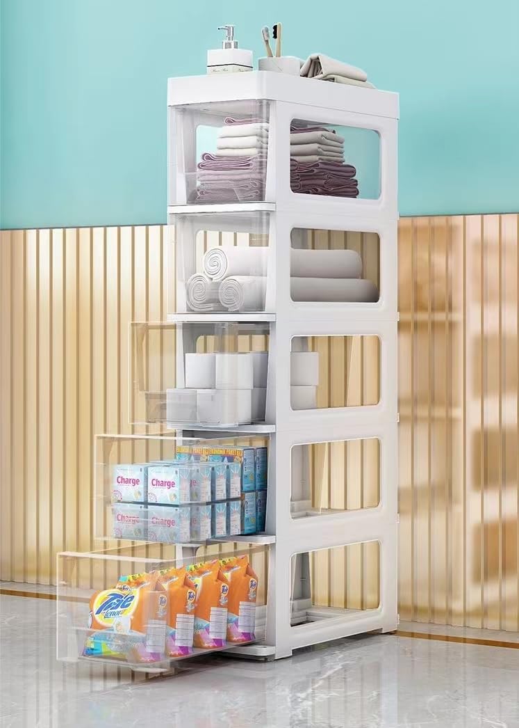 ORCHID M® Drawer Containers Storage 5 Layer Sundries Organizer,storage cabinet Drawer storage Dresser Organizer clothes Storage Rack,for Kitchen,Bedroom,Sitting room,Bathroom Storage Cabinet,Multi