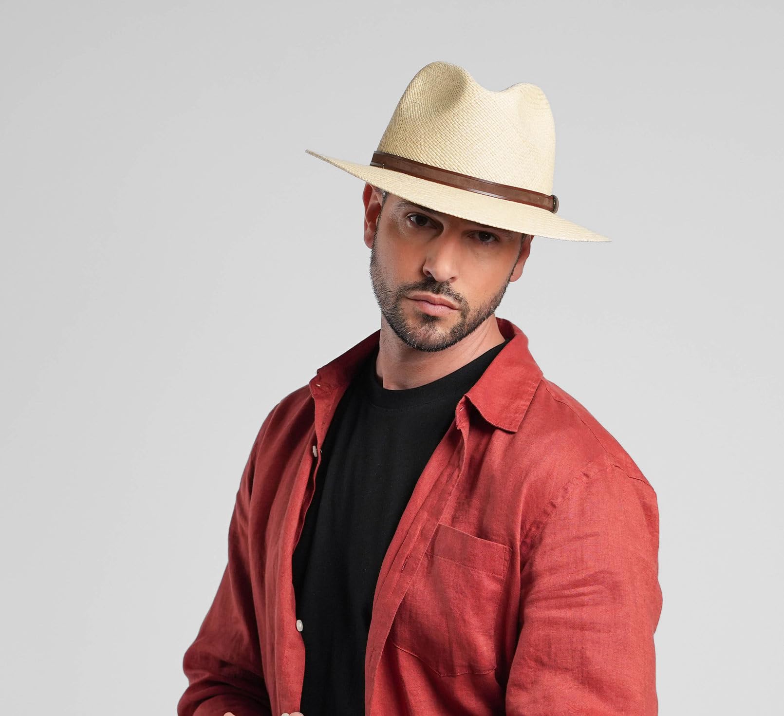 Fedora Hut ausladende Krempe Panama Brisa Belt