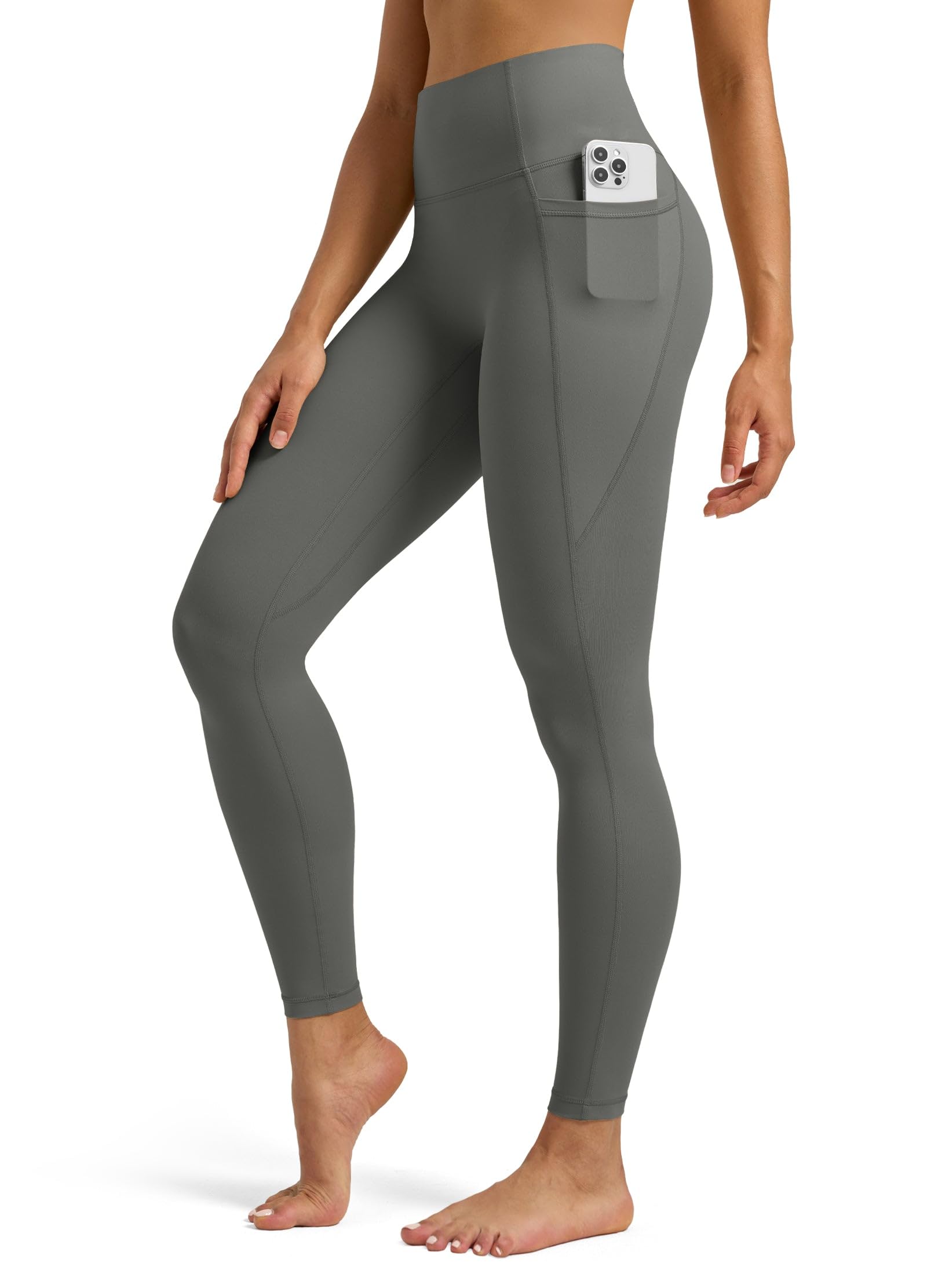 WILLIT Sport Leggings Damen Sporthose mit Taschen Yogahose Gym Leggings Blickdicht High Waist Lang Laufhose Workout 64cm/71cm