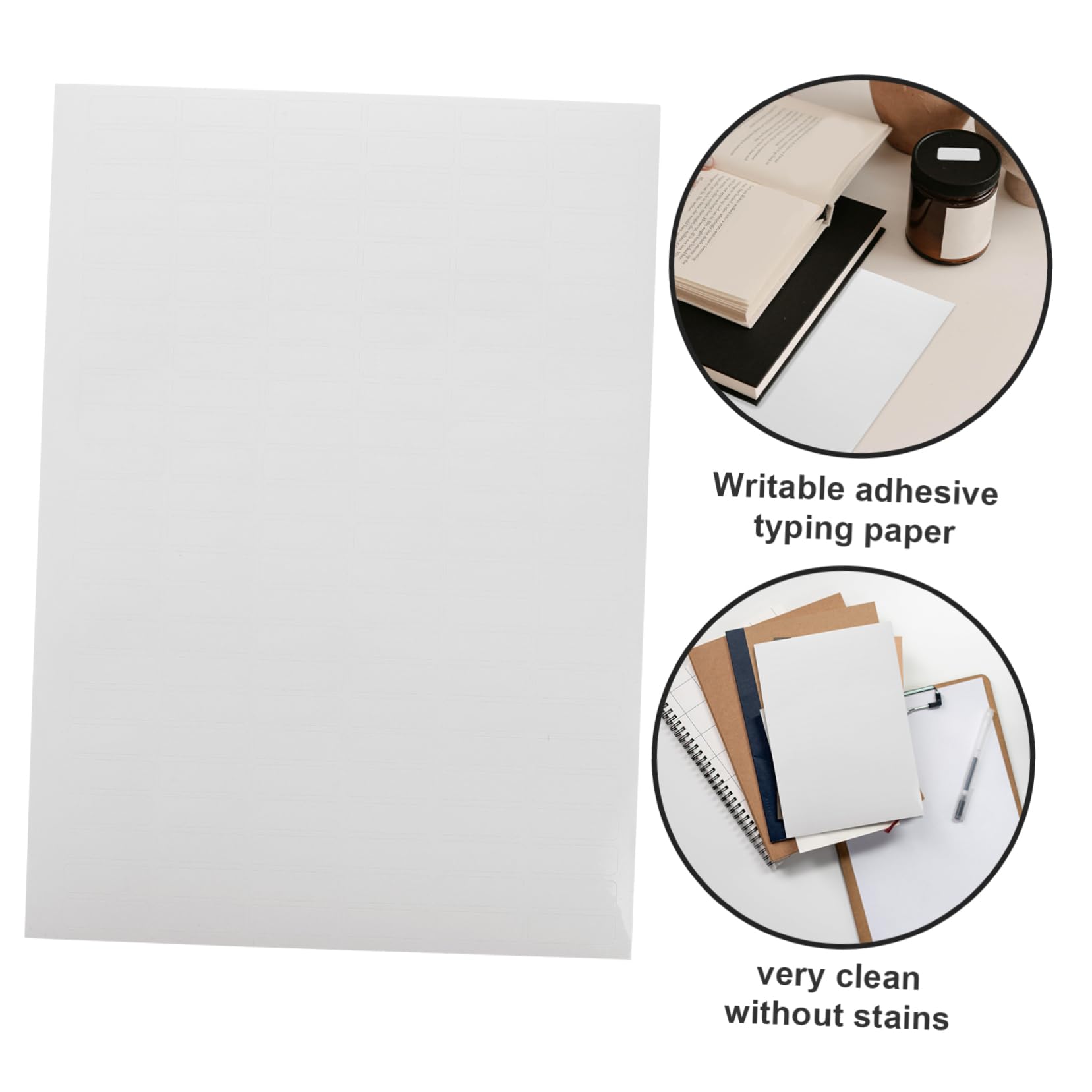 Papier Autocollant Imprimable Étiquettes Blanches 100 Feuilles