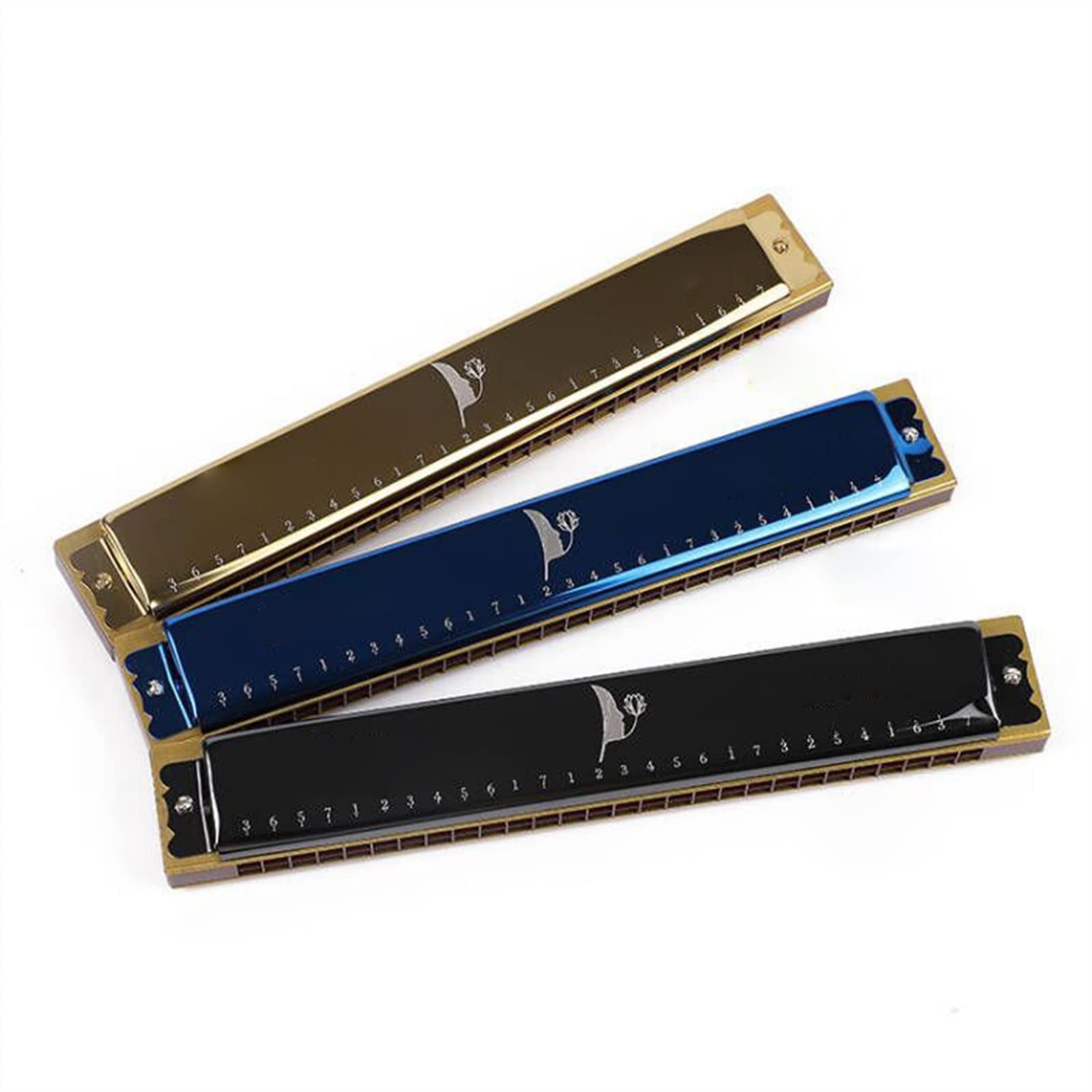 Armonica A Bocca Professionale Armonica Gli Studenti Adulti Principianti Ad Ampio Raggio A 28 Buche Suonano L'armonica Polifonica in Do (Color : Gold)