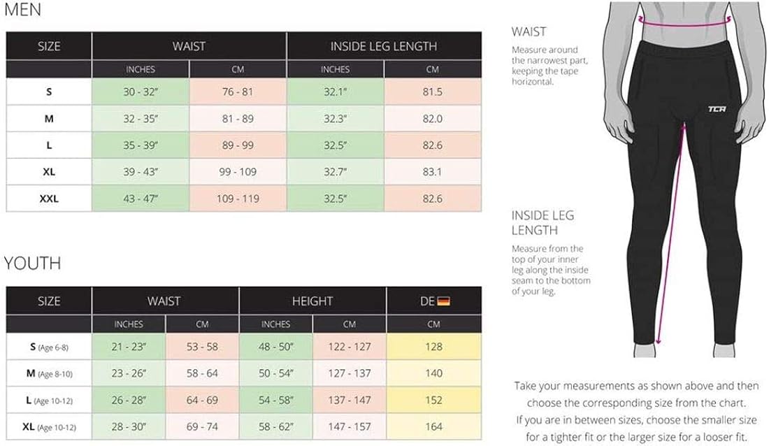 TCA Boys' Youth and Men's Pro Performance Compression Leggings Thermal Baselayer Tights : Clothing, Shoes & Jewelry
