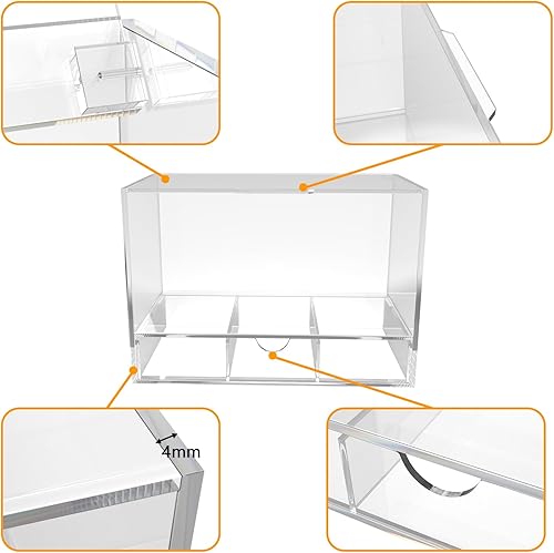 Miniatura 7 de Contenedor de maquillaje y tocador, soporte para hojas para secadora, contenedor de 2 lazos, caja de acrílico transparente para organización y