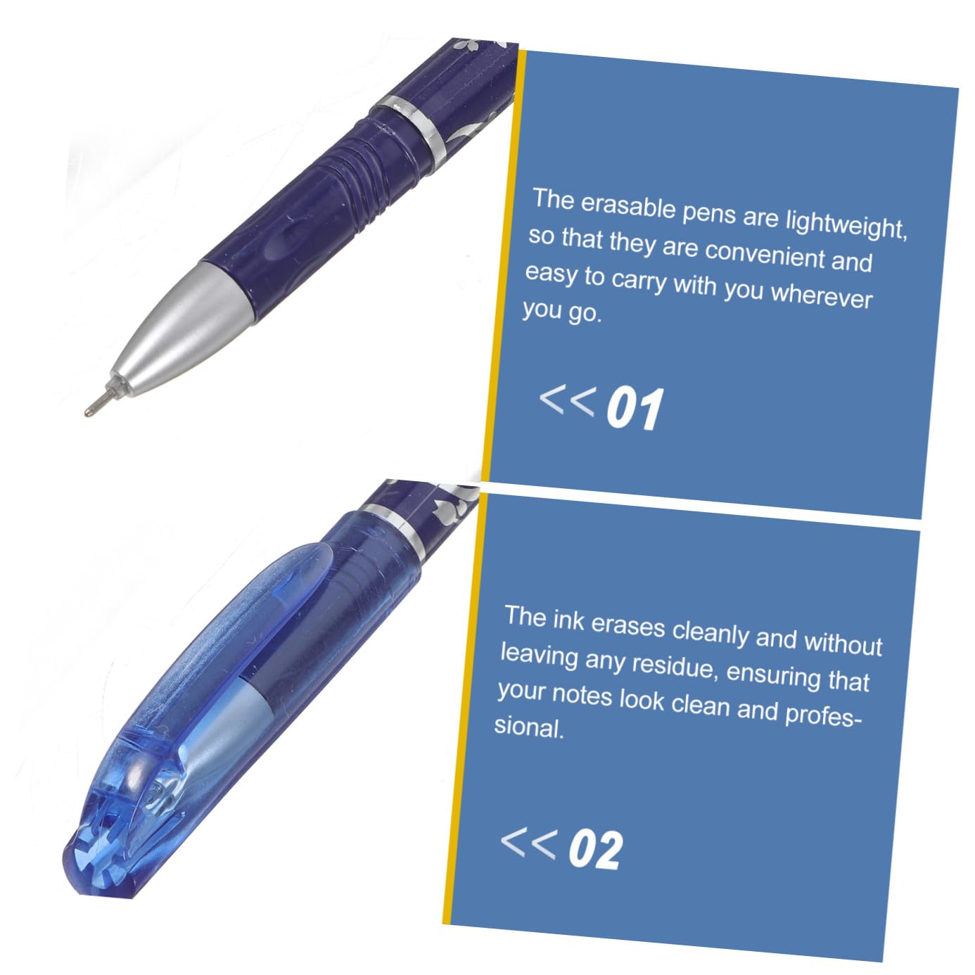 Abaodam 36pièces Set De Stylos Effaçables à Encre Bleue Stylos à Gel Écriture Fluide Et Propre Pour Étudiants Et Fournitures De Bureau