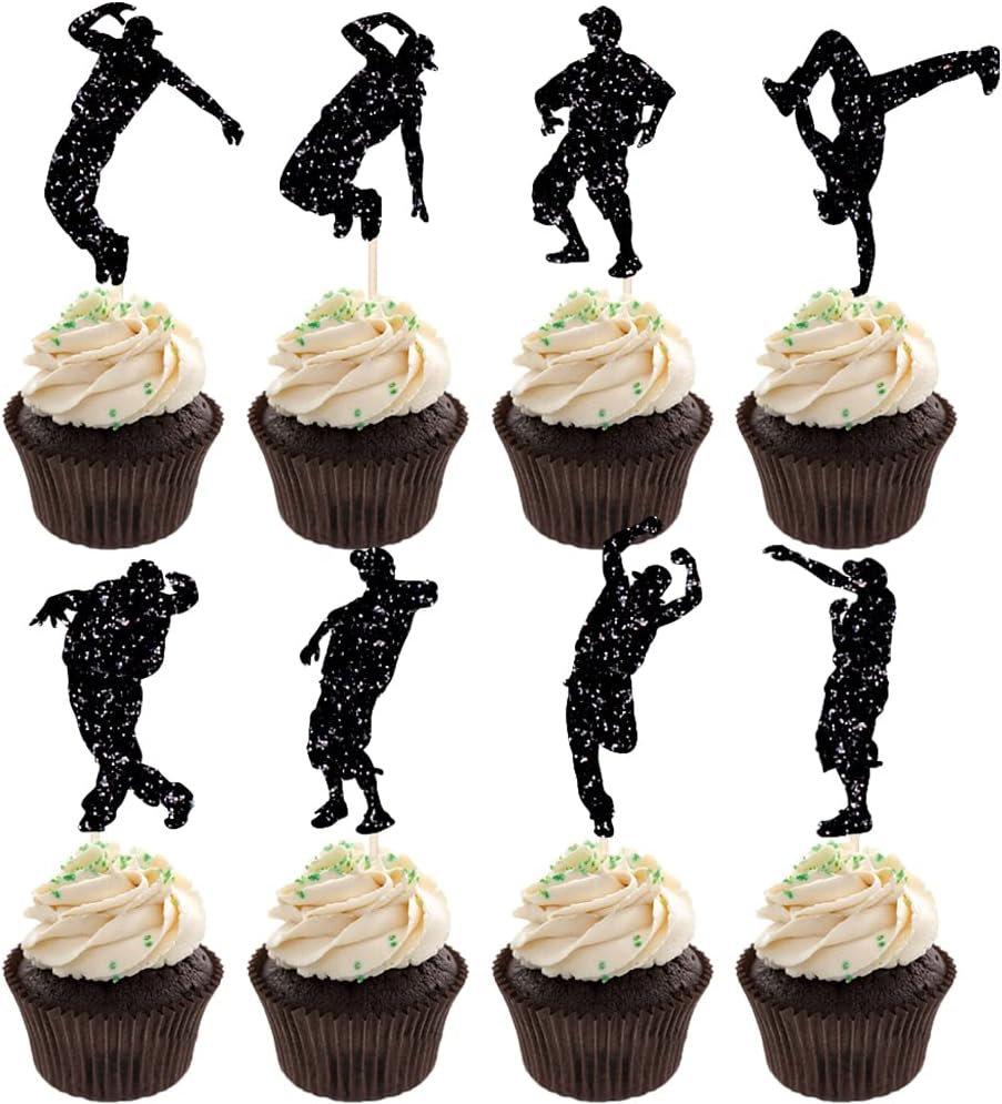 24PCS Cupcake Toppers, Dancers Birthday Party Cake Toppers, Hip Hop ...