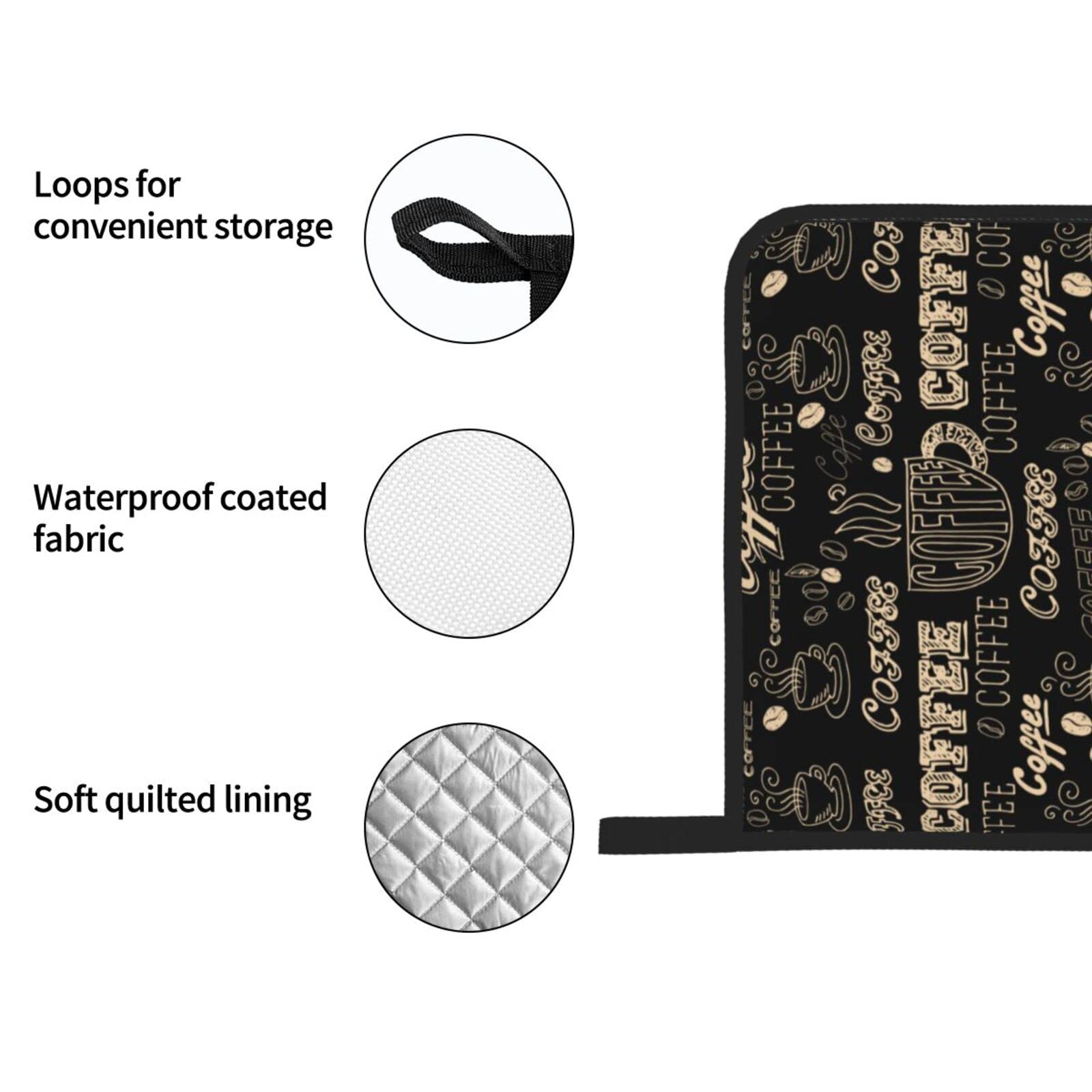 Lot De 2 Maniques Café - Imprimé Grains De Café - Anti-chaleur