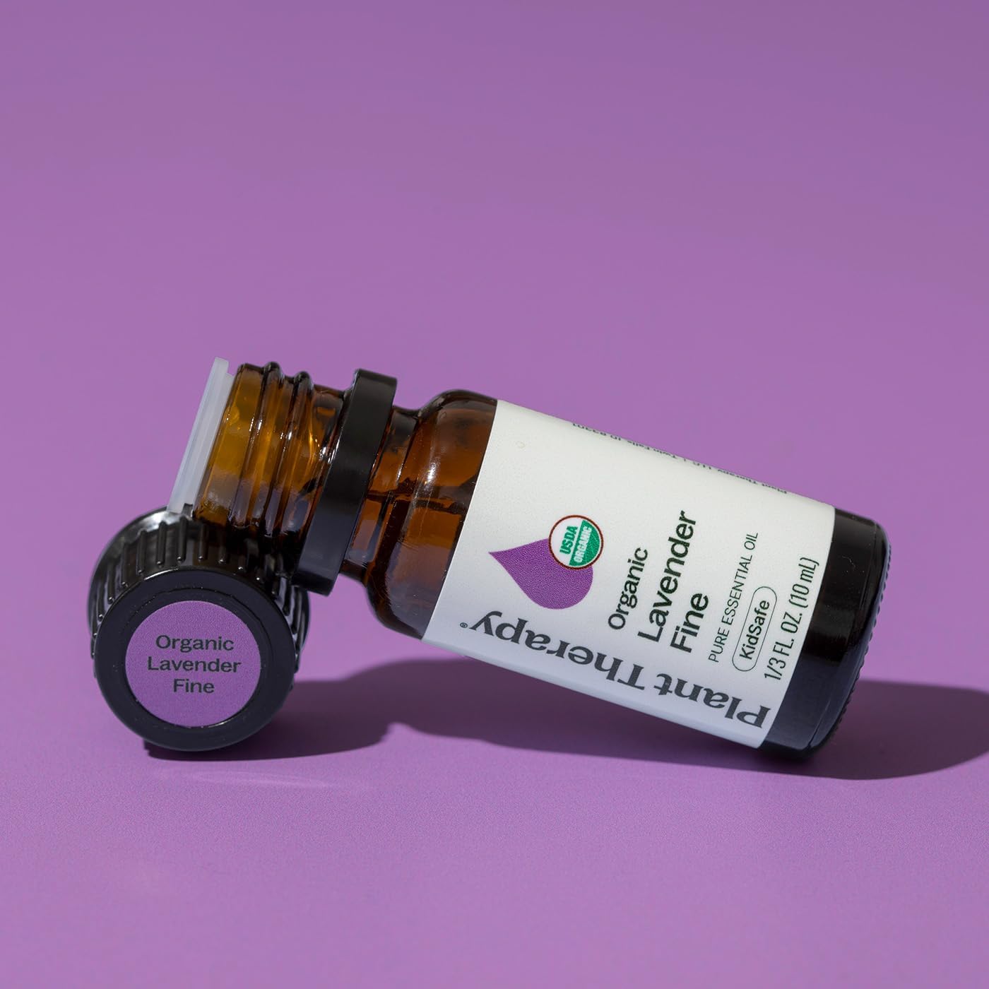 Plant Therapy Organic Lavender Fine Essential Oil 10 mL (1/3 oz) 100% Pure, Undiluted, USDA Certified Organic, Soothing Aromatherapy for Better Sleep and Relaxation