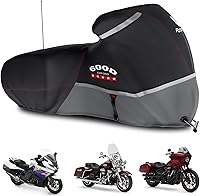 Vista 33 de Rosefray Funda para motocicleta 600D resistente para todas las estaciones, universal, impermeable, protección solar al aire libre, duradera, Negro