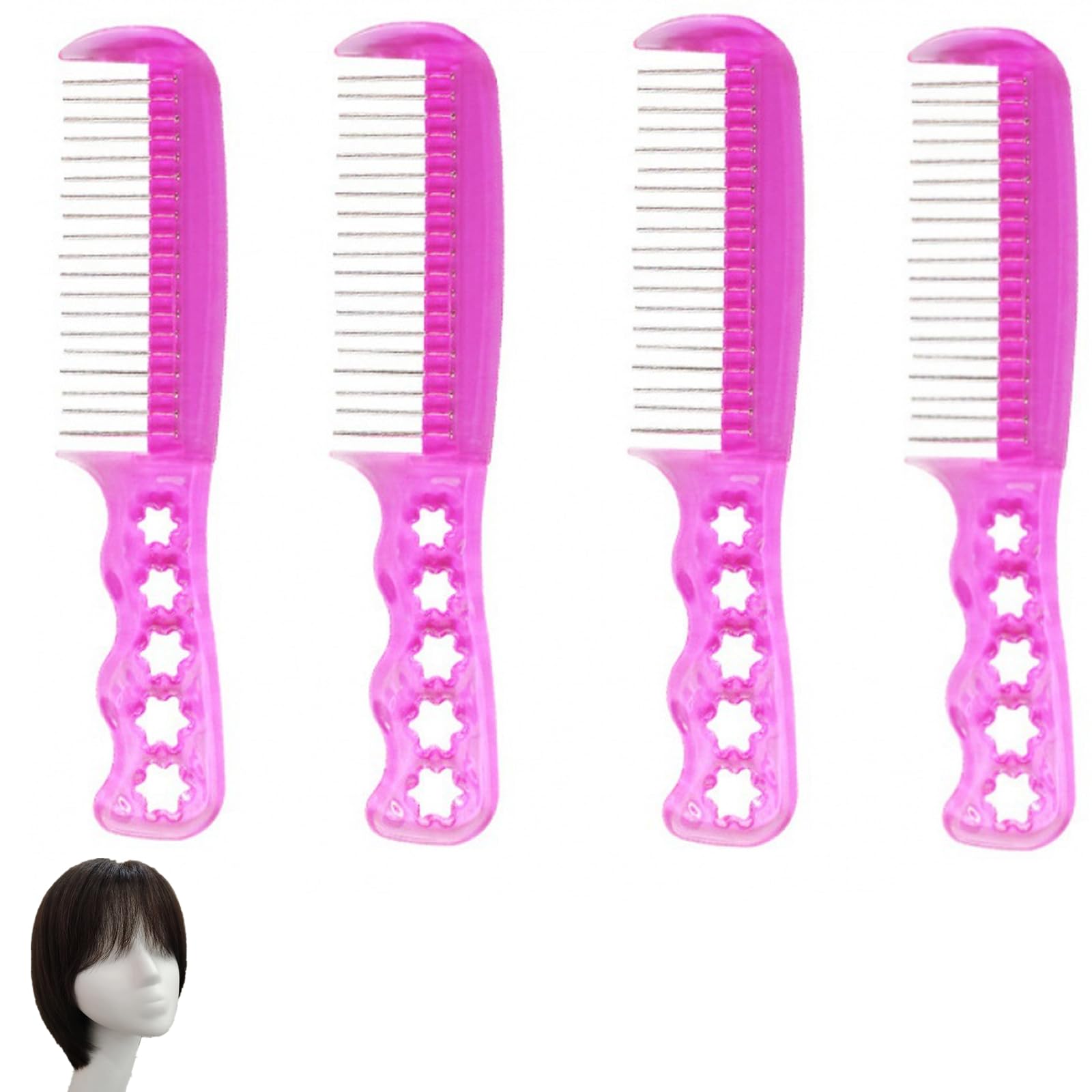 4 Pcs Doll Brush, Detangling Brush for Hair Extensions, Wigs and Wet Hair