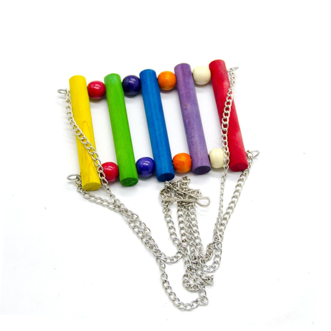 FRCOLOR Columpio de juguete para animales, 21 piezas, columpio de madera, suministros para loro, columpio, juguetes para jaulas de pájaros, juguetes para mascotas, ajuste giratorio de madera de bambú