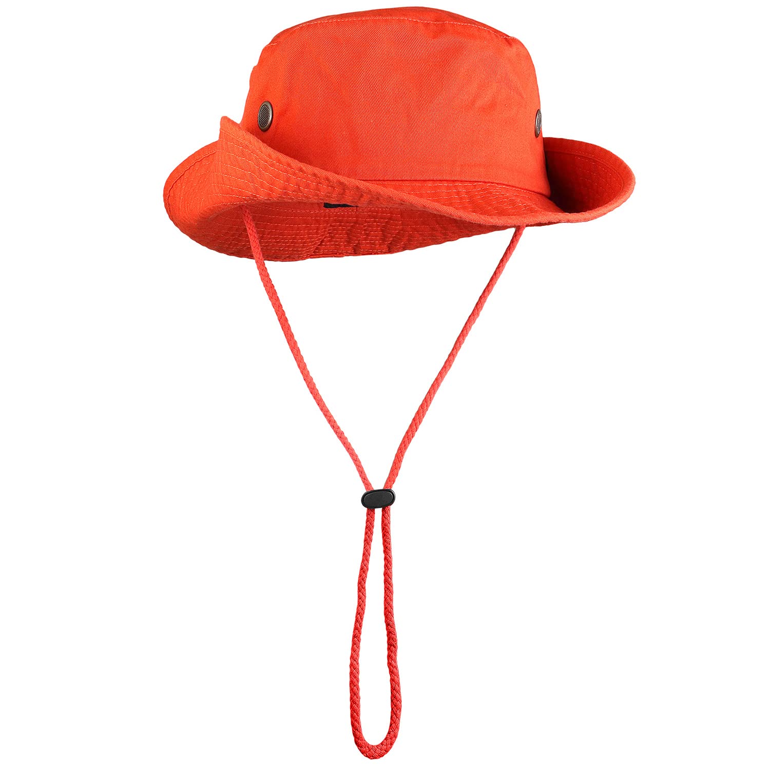 Sombrero de ala ancha para senderismo, pesca, safari, boonie, 100% algodón, protección solar UV para hombres y mujeres, actividades al aire libre, Naranja, Large/X-Large