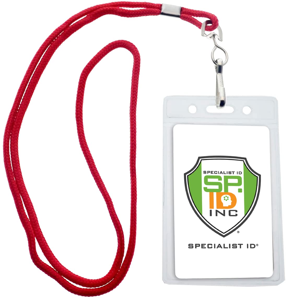 25 unidades vertical ID Nombre Badge titulares con cuerdas de seguridad (tarjeta de visita tamaño) por Specialist ID