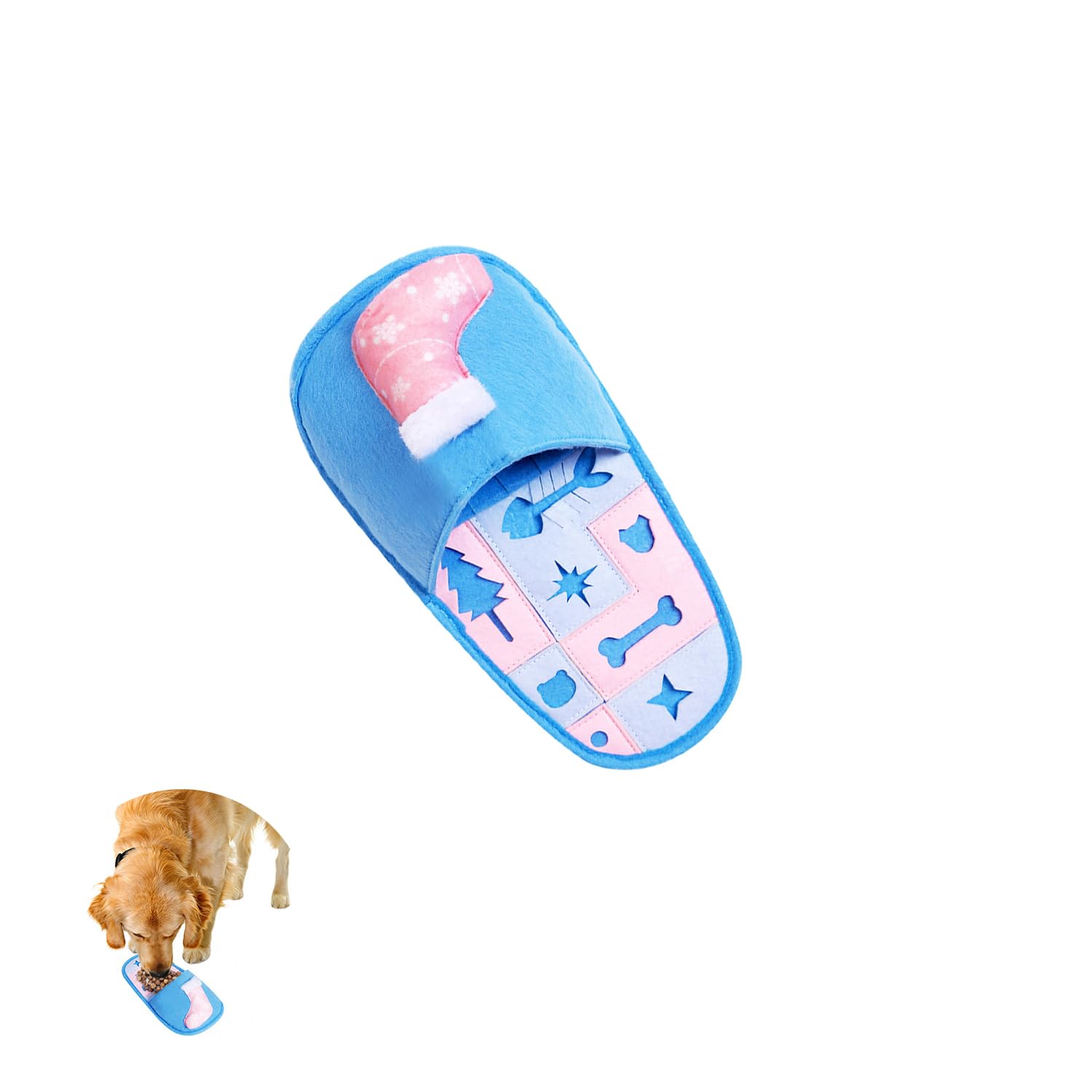 UtySty Snuffle Mat for Puppies Small Dog Sniffing Mats Slipper Shape Portable Feeder for Training Digging Foraging Feeding Cat Pet Treat Indoor Outdoor Stress Relief Interactive Enrichment Toys