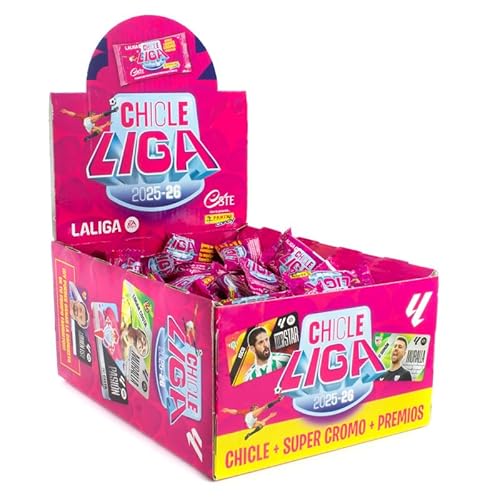Chicle LaLiga 25/26 | Estuche 150 Chicles con Cromos | Gourmandise Coleccionable Oficial Fútbol | Ideal para colecciones y fiestas