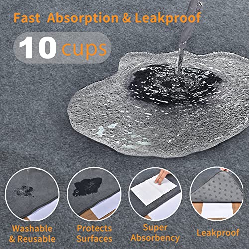 Loobani 2 Packs Extra Large Reusable Dog Mat For Floor, Non-Slip Washable Pee Pads For Dogs, Fast Absorbent Pet Whelping Pads, Puppy Playpen Mat For Incontinence, Housebreak, Crate (36"X48"-Gray) #TOP1